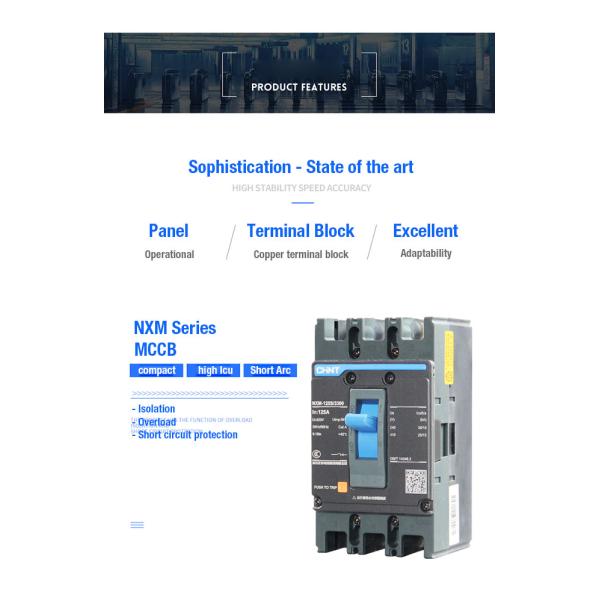 Chint NXM Molded Case Circuit Breaker 3 Pole 4 Pole NXM-63 125S 250S 400S 630S 380V 415V Icu up to 50kA