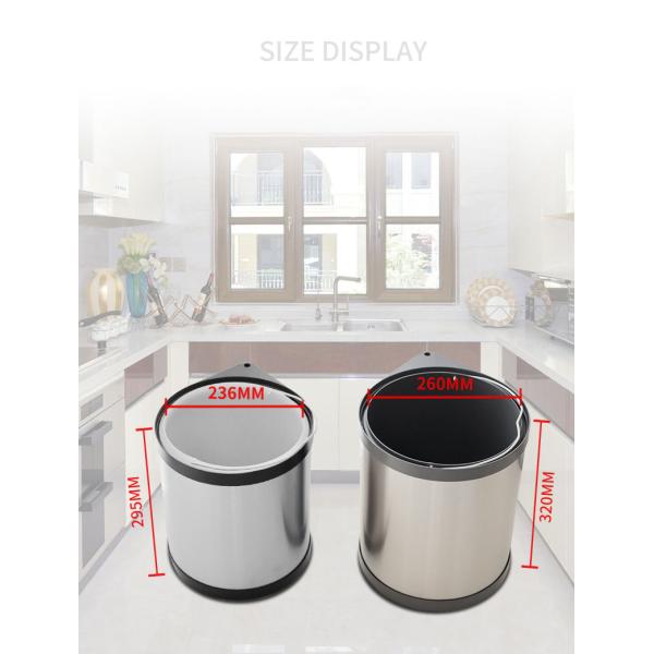 304 Built-in Inner Rotating Garbage Can Kitchen Hidden Plastic Storage Cabinet Garbage Can
