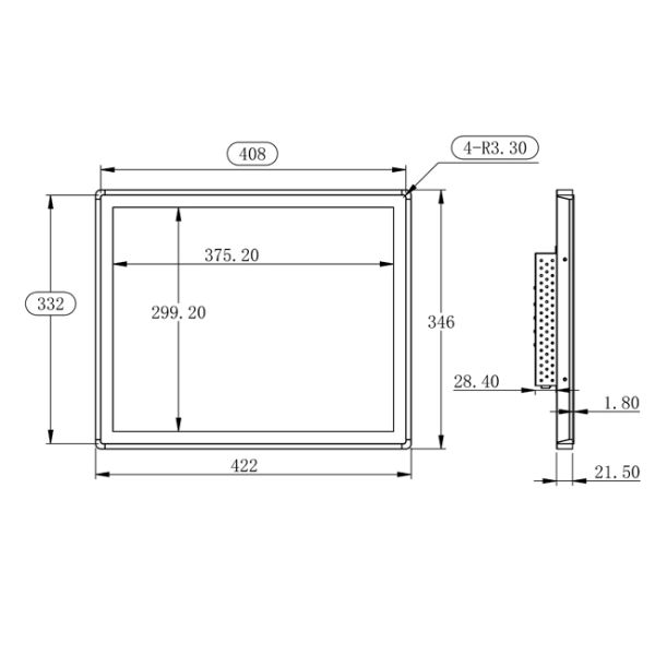 19-Inch ZXTLCD Self-Service Terminal Capacitive Embedded Industrial Control Touch Screen Monitors