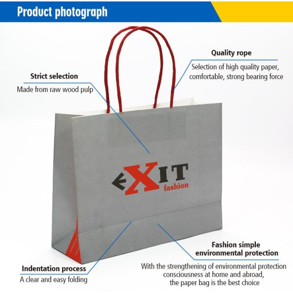 Durable high quality promotion gloss glasses packaging paper bag