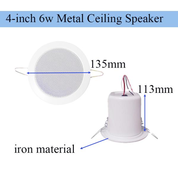 6w 4-inch Ceiling Speaker 100V Full Range Speaker with Back Cover Spring Clamp Easy Installation