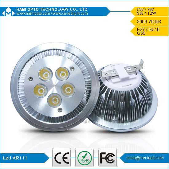 Factory price 5W high power led spotlight AR111 with CE&ROHS Certification