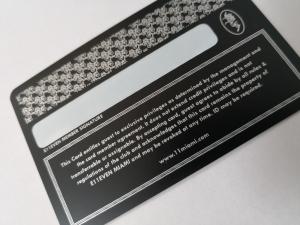 Buy cheap Durable Matte Black Metal Business Cards With Silver Printing And Signature Panel product