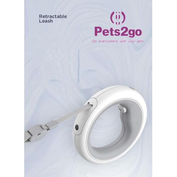 Retractable Double Handle Led Lighting Dog Collar Leash