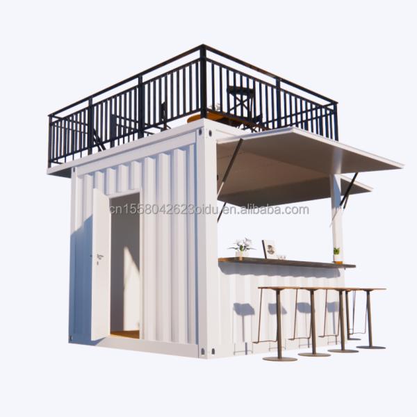 Custom Mobile Store 10ft and 20ft Movable Shipping Container Coffee Shops Main Structure Galvanized Steel Square Tubes
