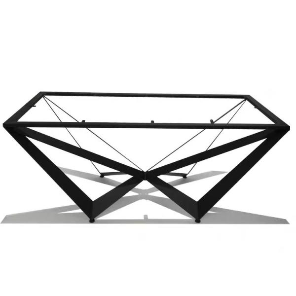 Luxury Modern Wood Dining Table Set High Grade Black Metal Legs Office Home Living/Dining Room Table