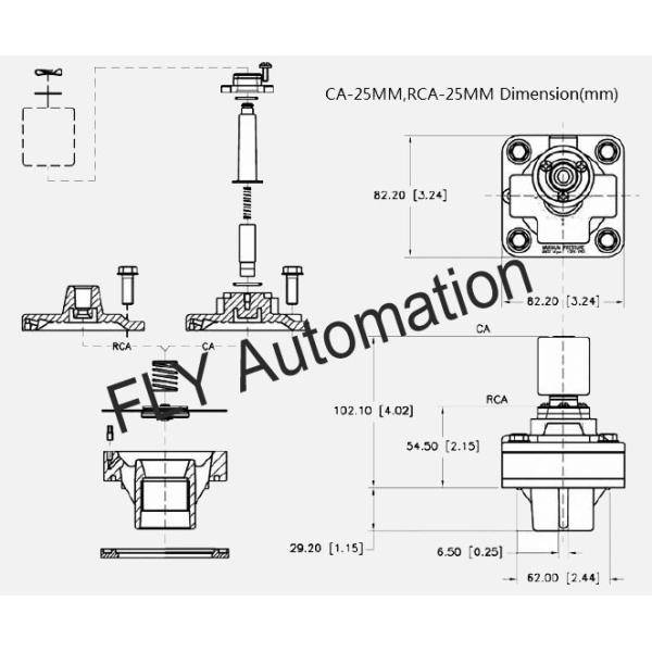 CA-25MM,RCA-25MM MM Series Aluminum Diecast FLY/AIRWOLF RCA Pilot Pulse Jet Valves