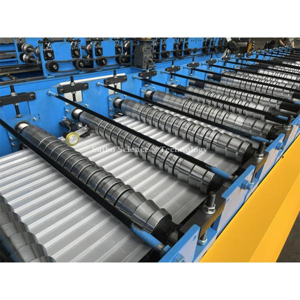 5T Manual Decoiler Roofing Wall Panel Roll Forming Machine With Hydraulic Post Cutting