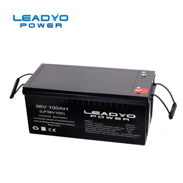 IP66 Waterproof Rechargeable Lithium ion Marine Battery 36V 100Ah LiFePO4 Deep Cycle Batteries with Bluetooth