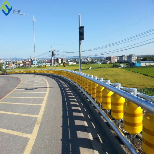 Traffic Safety EVA Buckets Rolling Guardrail PU And PVC Roller Barrier For Highway
