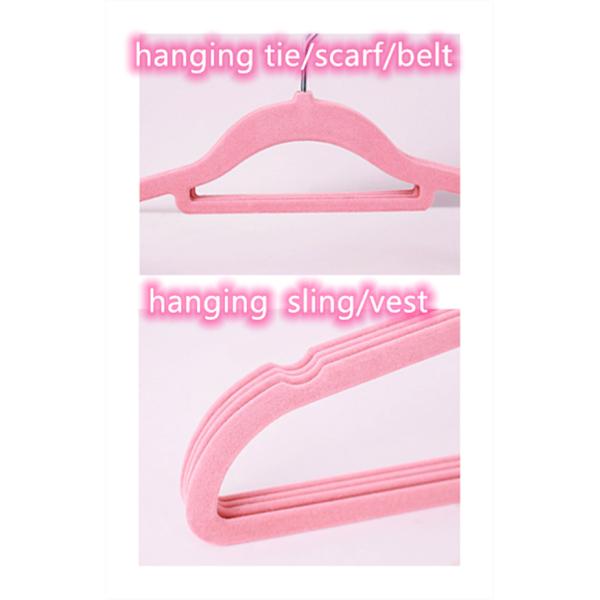 17.52" Ultra Slim Grey Kids Flocked Hanger Hooks Space Saving