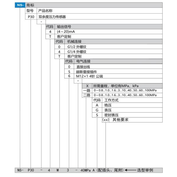 NS-P30 Series Double Redundancy Pressure Sensor