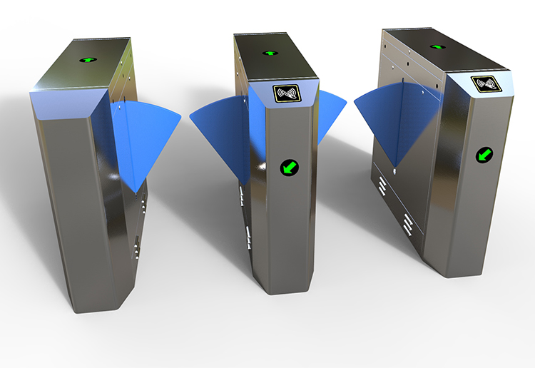 Automatic Revolving Pedestrian Access Electric Vertical Swing Flap Barrier Turnstile Security Gate
