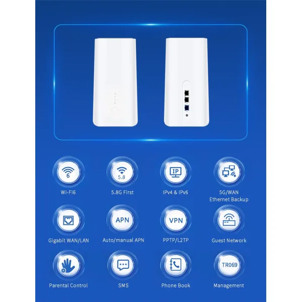 5g Office Router Support VPN, Mesh, 50+ Users; Mesh 5g CPE