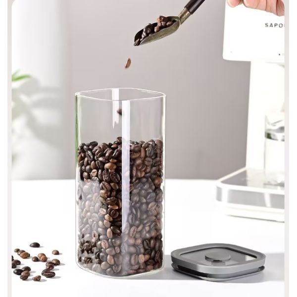 OEM Clear Borosilicate Glass Jar Airtight Food Storage Canister Refrigerator Organize