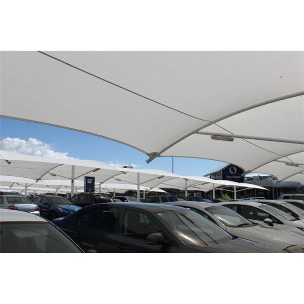 Flexibility Installation Steel Tensile Shade Structures Membrane PVDF Car Parking Shade