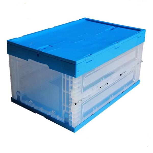 Distribution Clear Nestable Plastic Storage Containers With Attached Lid 65 Liter