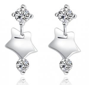 China Europe and America S925 Silver Hearts and Arrows Zircon earrings shining star on sale