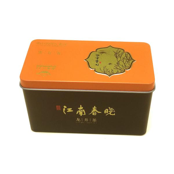 DADI Elegant Rectangular Tea Tin Box CMYK Personalized Tin Can For Tea