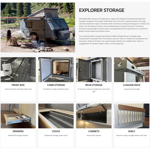 NJSTAR Explorer Lightweight Offroad Capable Camper Trailer for Comfortable Family Adventures
