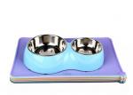 Folding Pet Food Tray Mat , Multicolor Non Slip Silicone Durable Cat Dinner Mat