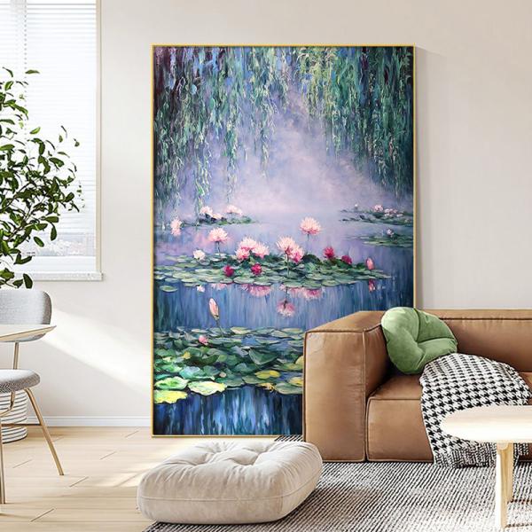 Modern Abstract Flower Wall Hanging Decor Customized Size Accepted Canvas Support Base Handmade Canvas Oil Painting