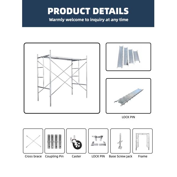 Heavy Duty Powder Coated Movable Scaffolding with Caster Wheels for Construction