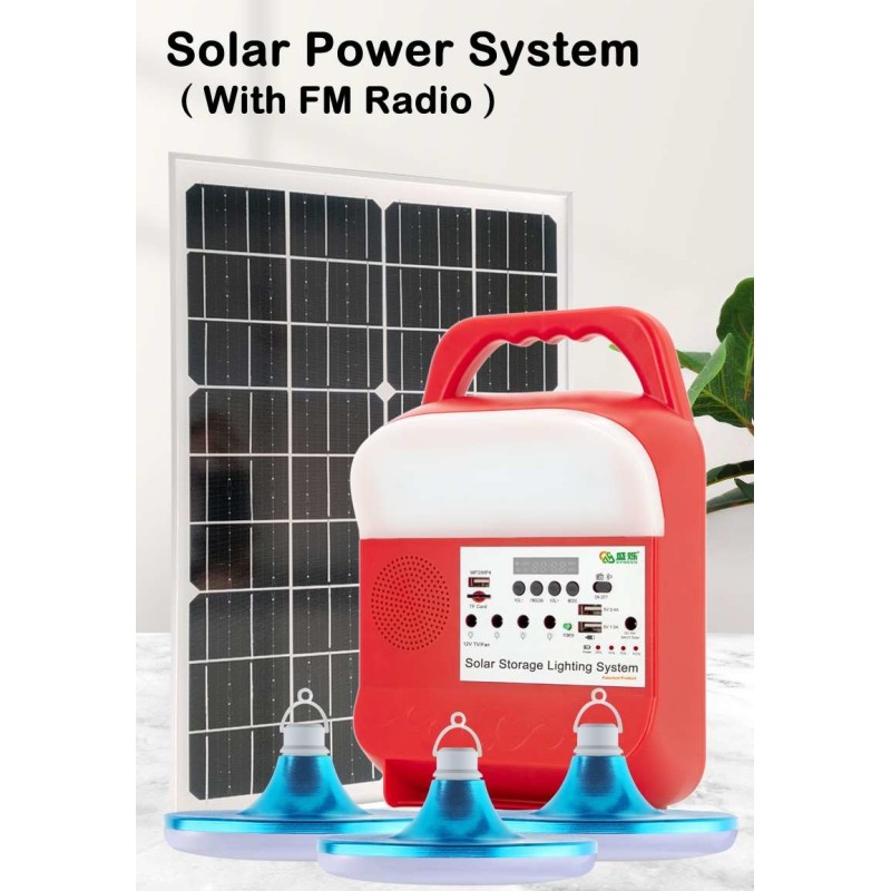 Small Home Portable Mini Solar Powered Supply Backup Lighting Energy System With LED