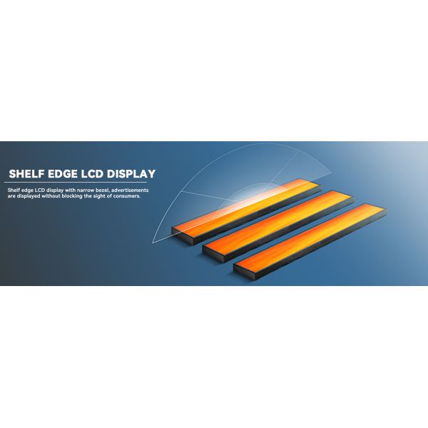 Customized 27inch Stretched Bar LCD Digital Signage FHD Animation Text Elevator Airport Subway Shopping Mall Retail Store
