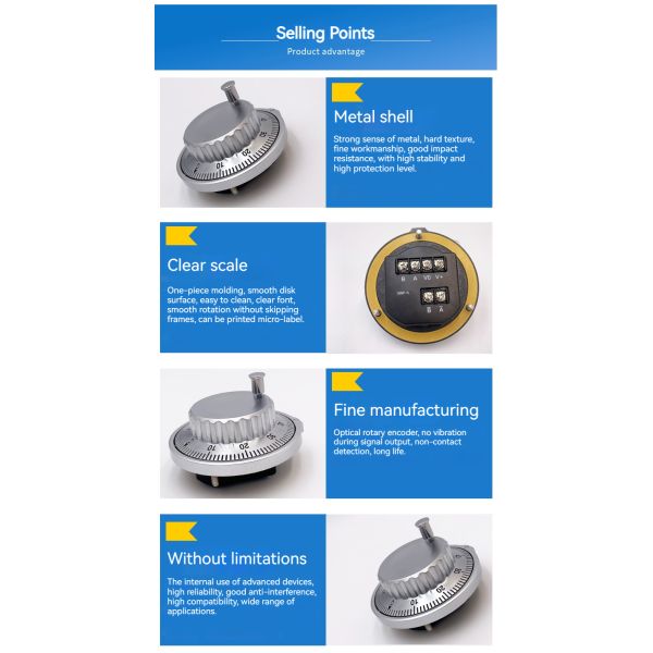 Durable Metal Panel Handwheel Manual Pulse Generator MPG Hand Pulsing 80mm 100ppr 24v Pendant Encoder for CNC Machining Tools