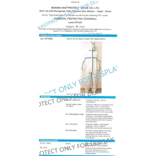 PPE Disposable Protective Coveralls Nonwoven White CE Coverall