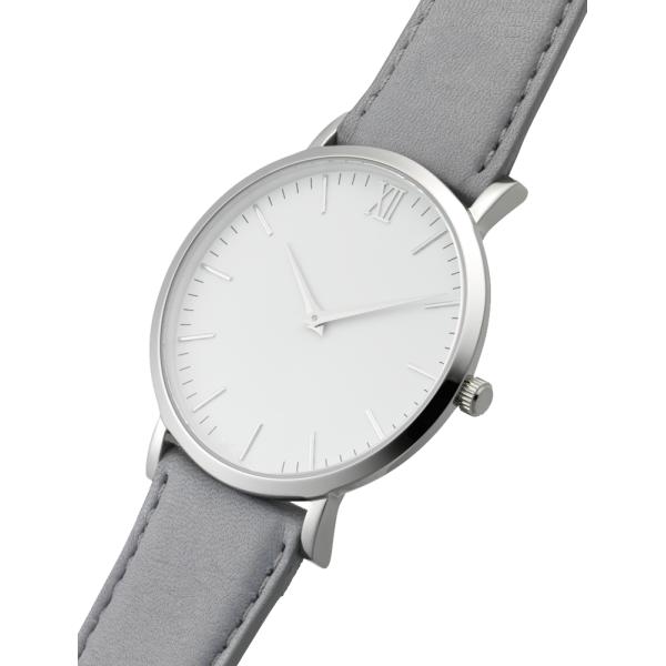 Light grey leather strap sapphire crystal japan movt wrist watch for men