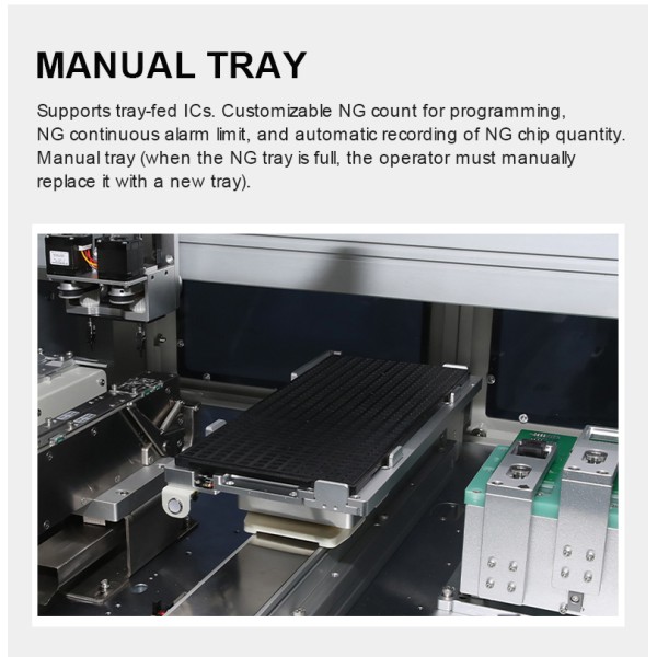 KR42-2500-RUA Tray, Tape & Tube Integrated IC Programmer | 6-in-1 Operation Modes | 4 Stations ±0.03mm for QFP/QFN/SOP/SSOP