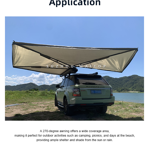 Freestanding 270 Degree Car Awning Tent Quick Opening 2.5m Vehicle Car Shade Canopy