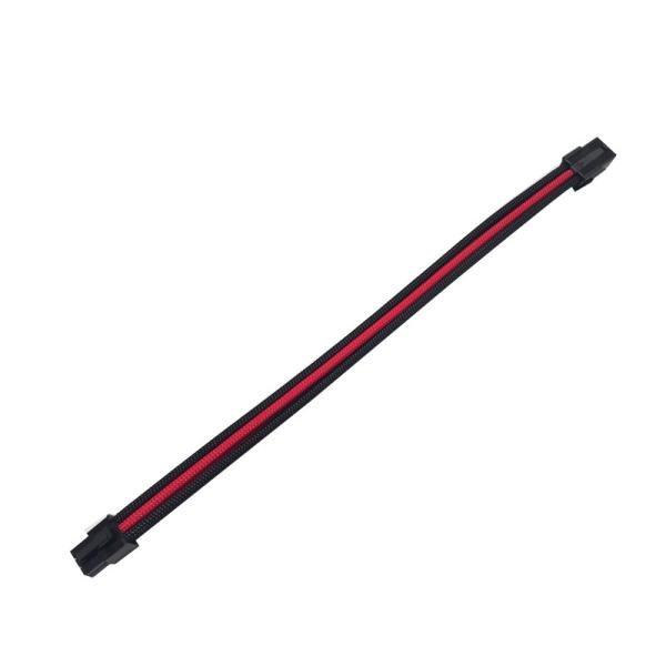 6 Pin PCI-E GPU Black Red Sleeved Extension Cable