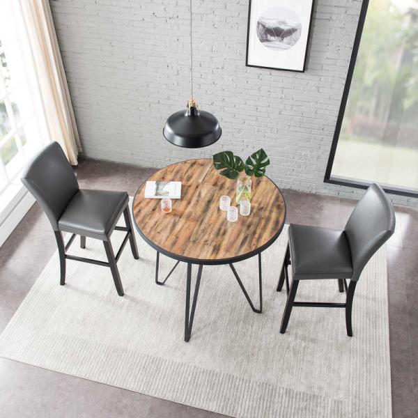 Wood Color 48.03" X 48.03" X 30.7" Simple Modern Dining Table / Round Dinner Table
