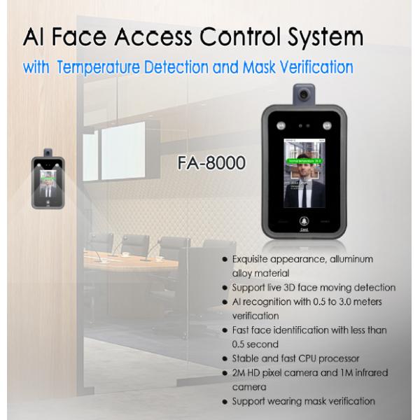 CE Touch Screen Dynamic Temperature Detection Touchless Face Attendance System