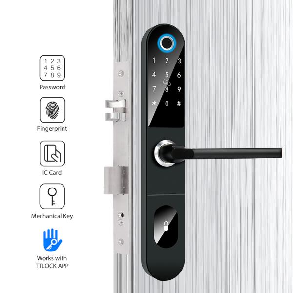 Slim European Standard Mortise Smart Fingerprint Door Lock With TT LOCK APP
