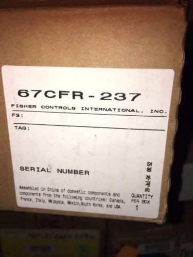 67CFR-237 new original, 50 psi / 3.4 bar over outlet setting, 1/4 NPT,67C Series Instrument Supply Regulators.