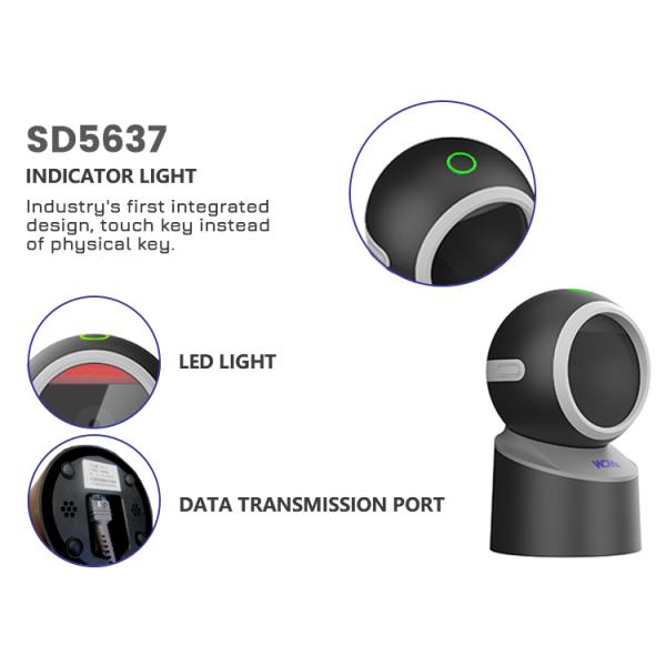 Desktop Barcode Scanner: Hands-Free USB Wired 1D/2D for POS Systems, Supermarkets, and Bookstores