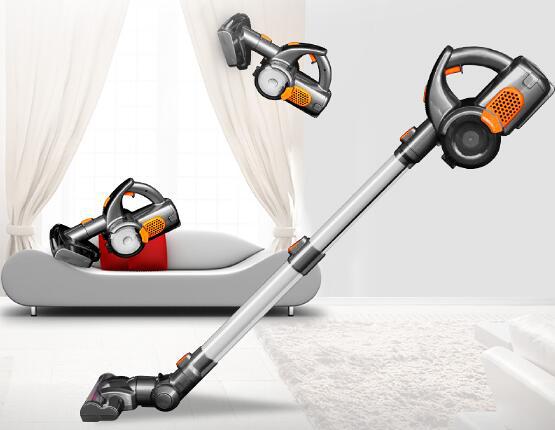 Multi Functional Orange Handheld Vacuum Cleaner With Acarus Killing Brush
