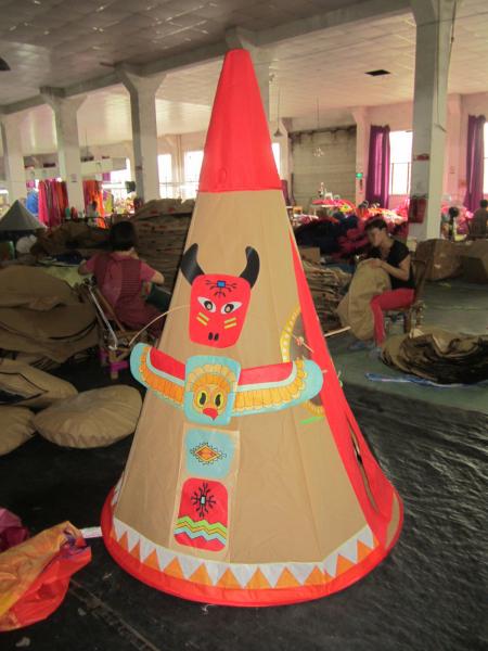 Wooden Toddler Teepee Tent For Kids，Outdoor Camping Toddler Play Tent