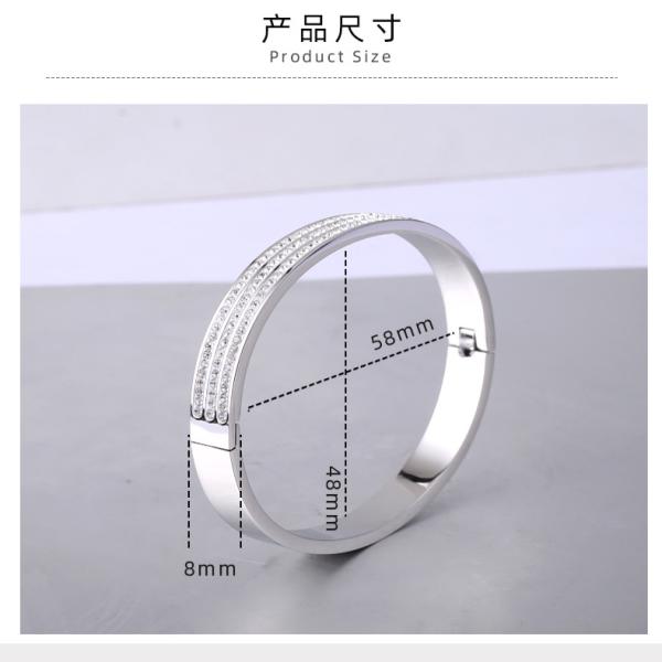 Naan diamond titanium steel gift bracelet popular more than 300 diamond open bracelets spot wholesale