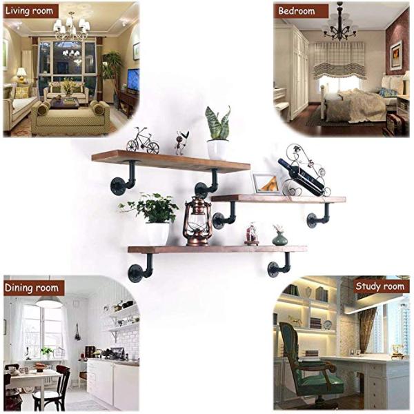 Nonstandard 5.1*3.5inch Rustic Wall Mounted DIY Pipe Shelf Brackets