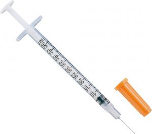 Buy cheap Transparent Disposable Injection Insulin Syringes U-40 EO Gas 1ml 0.5ml product