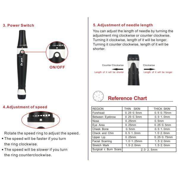 Adjustable Speed Electric Microneedling Pen For Anti Aging Scar Wrinkles