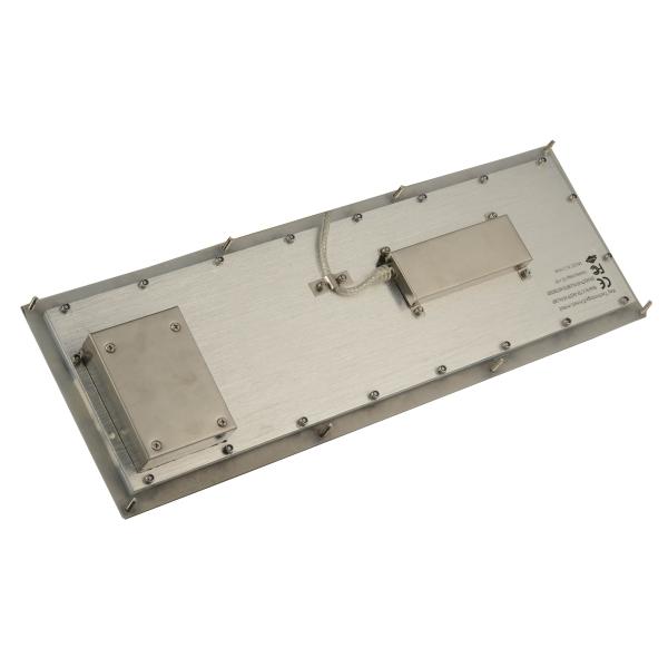 IP65 Waterproof Industrial Panel Mount Stainless Steel KVM Keyboard With Trackball