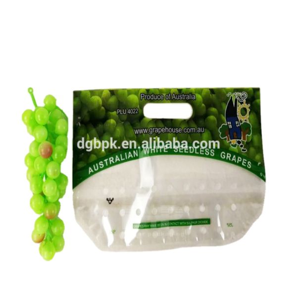 Custom Grape Packaging Bag with Laminated Material High Barrier and Gravure Printing for Fresh Produce