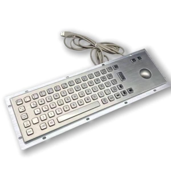 Dustproof Panel Mount Metal Waterproof Keyboard Esay Clean With 38mm Trackball