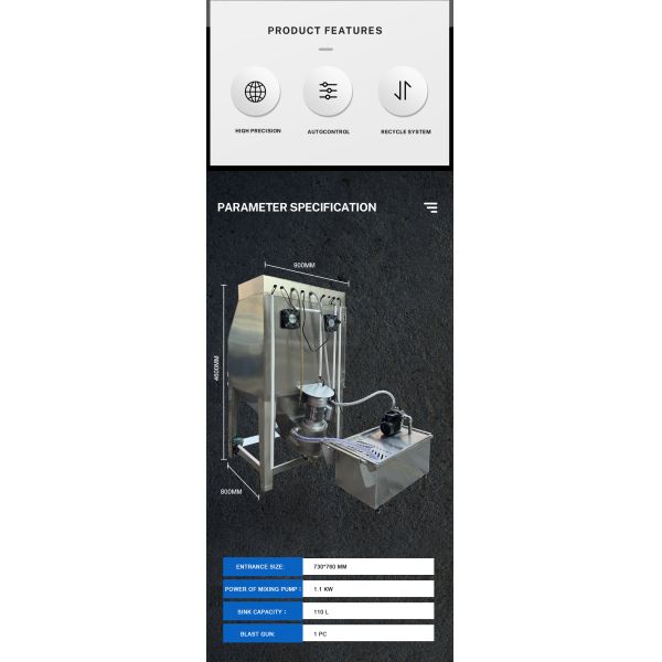Vapor Cleaning Wet Sandblasting Machine for Closed Loop System